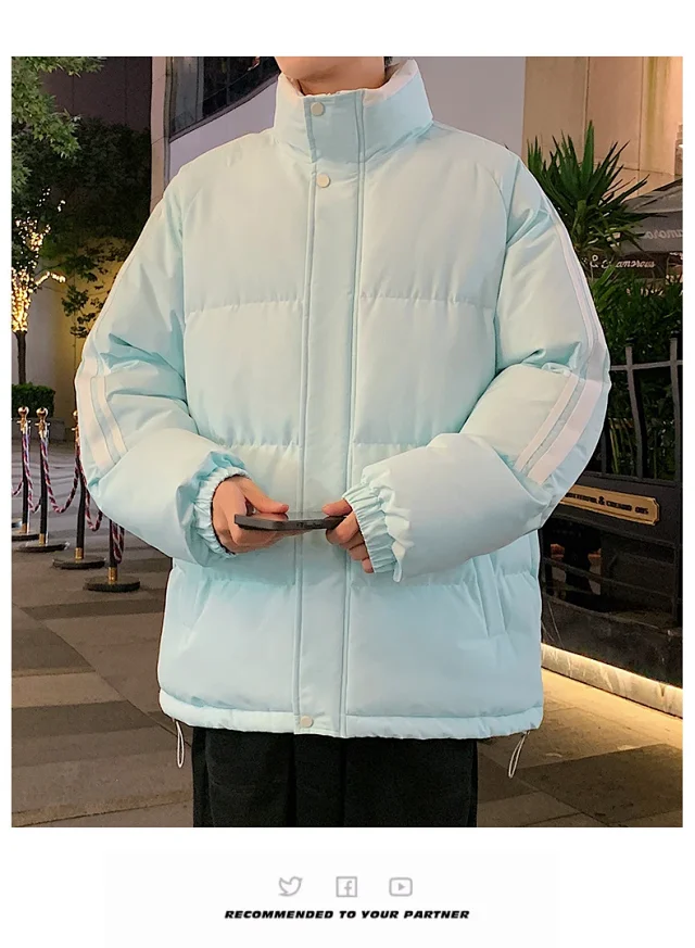Unisex Three-Stripe Winter Puffer Detail