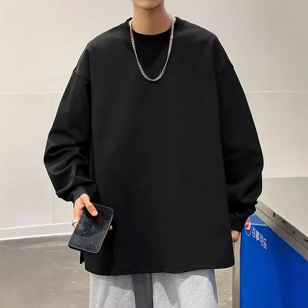 Men's Autumn/Winter Plain Crewneck Sweatshirt