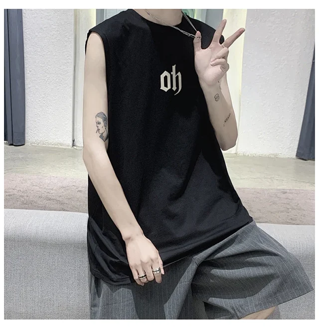 Men's Cotton Sleeveless Gym Tank Top Detail