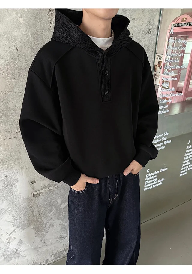 Men's Vintage Knit Hoodie Detail