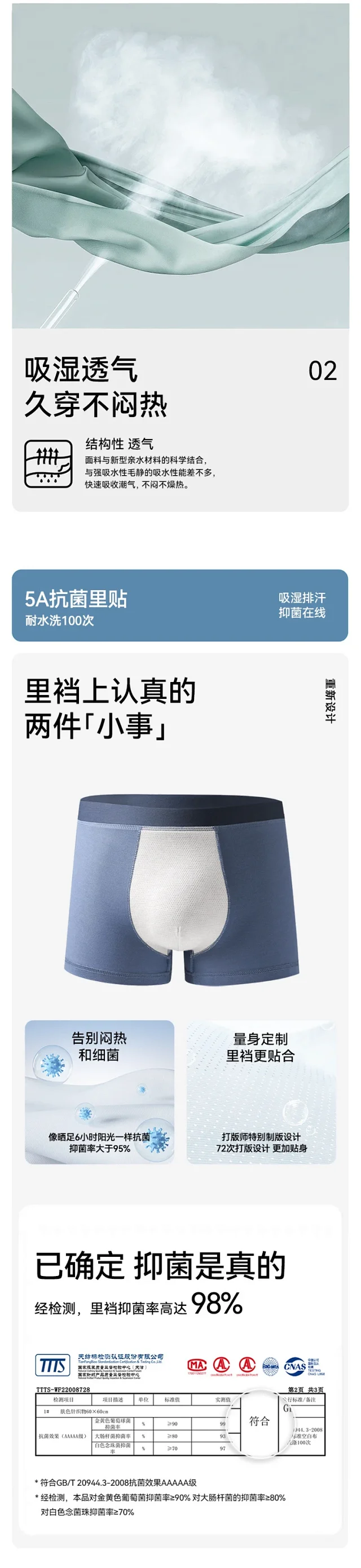 Men's Modal Summer Boxer Briefs Detail