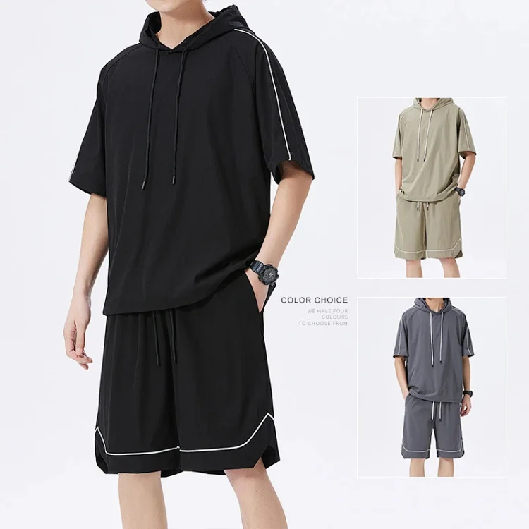 Summer Men's Hoodie & Shorts Set