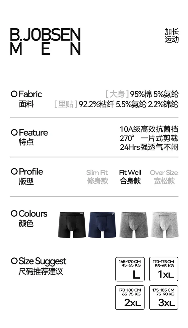 Men's Cotton A-Class Long: Anti-Chafe Detail