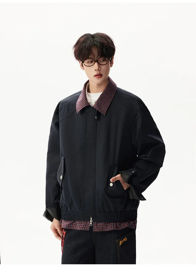 Autumn Men/Women Plaid Jacket Detail