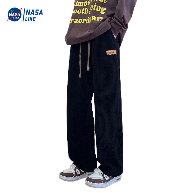 NASA Corduroy Pants: Men's Loose Straight Legs