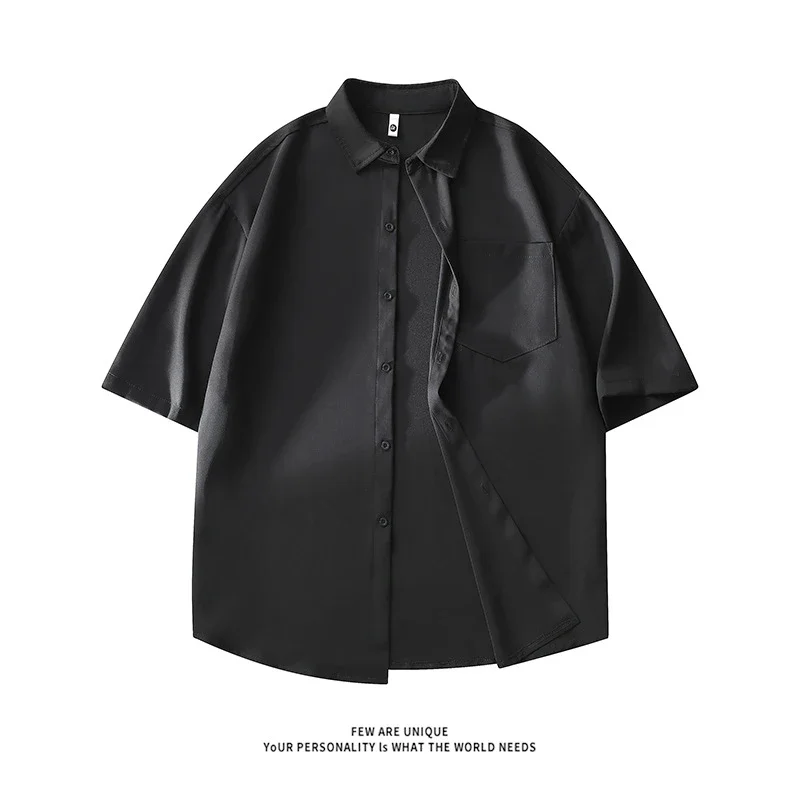 New Solid Ice Silk Shirt Coat