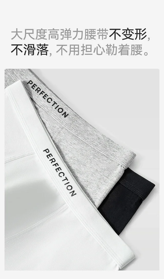 Men's 100% Cotton Antibacterial Boxer Briefs Detail