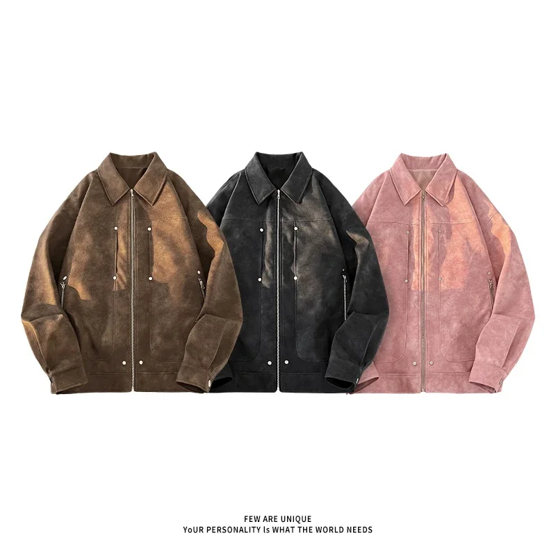2025 Spring Tie-Dye PU Biker Jacket