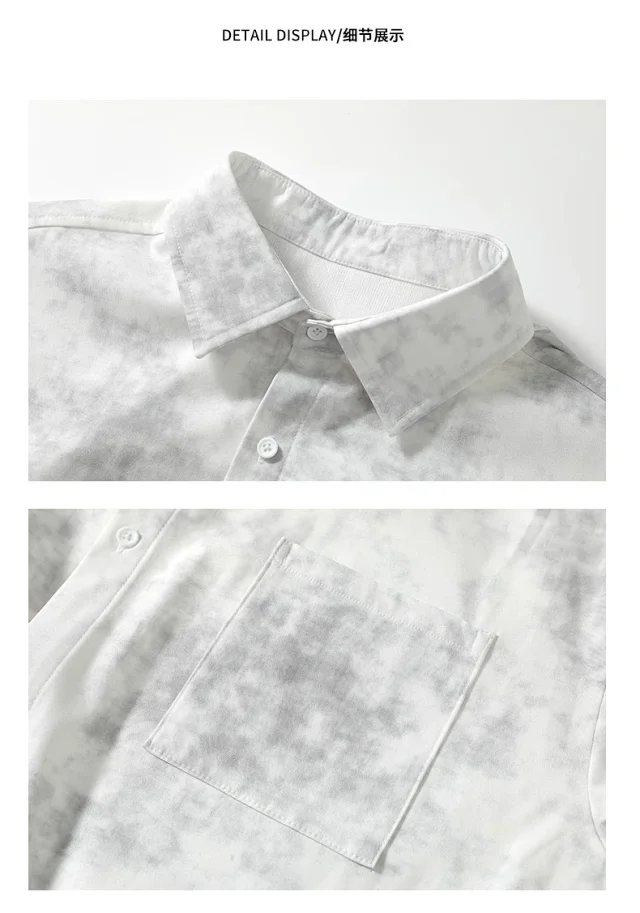 Men's Ink-dyed Loose Shirt Coat Detail
