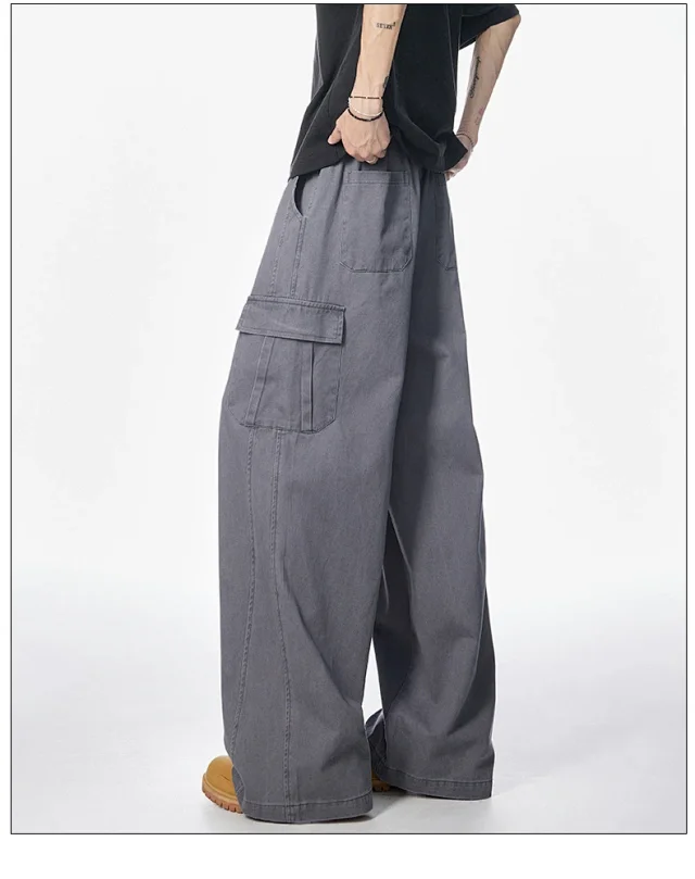 Unisex Vintage Cotton Cargo Pants Detail