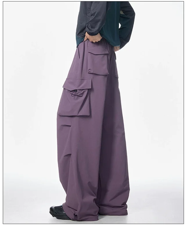 Unisex Summer Cool Parachute Cargo Pants Detail