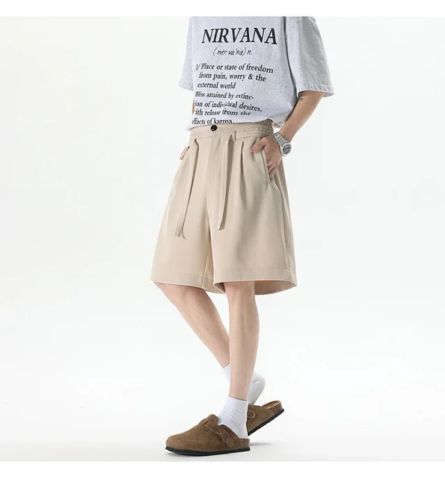 Men's Summer New Solid Color Five-point Shorts Detail