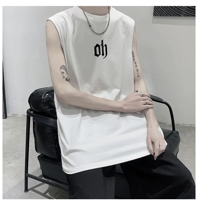 Men's Cotton Sleeveless Gym Tank Top Detail