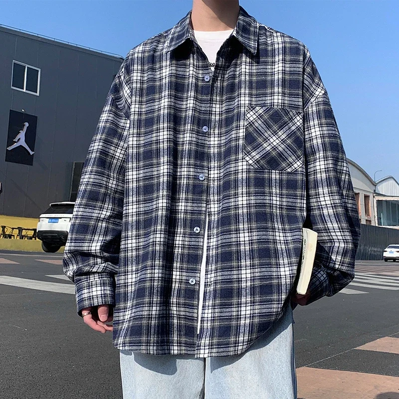 Unisex Retro Plaid Shirt Jacket