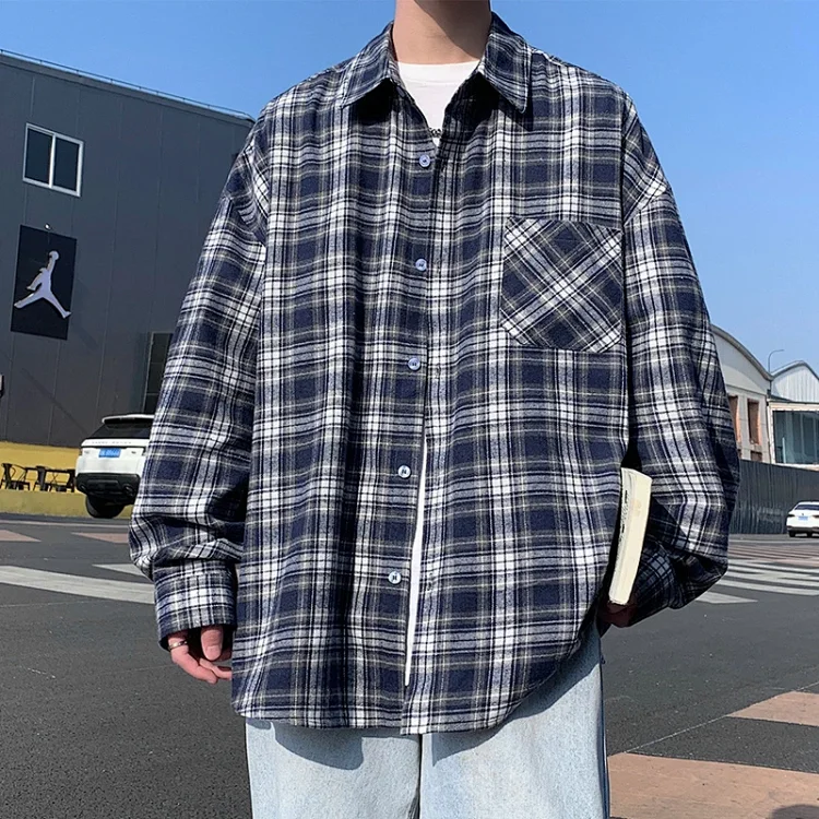 Unisex Retro Plaid Shirt Jacket