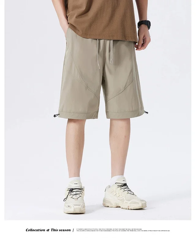 2025 Summer Men's Ice Silk Quick - Dry Shorts Detail