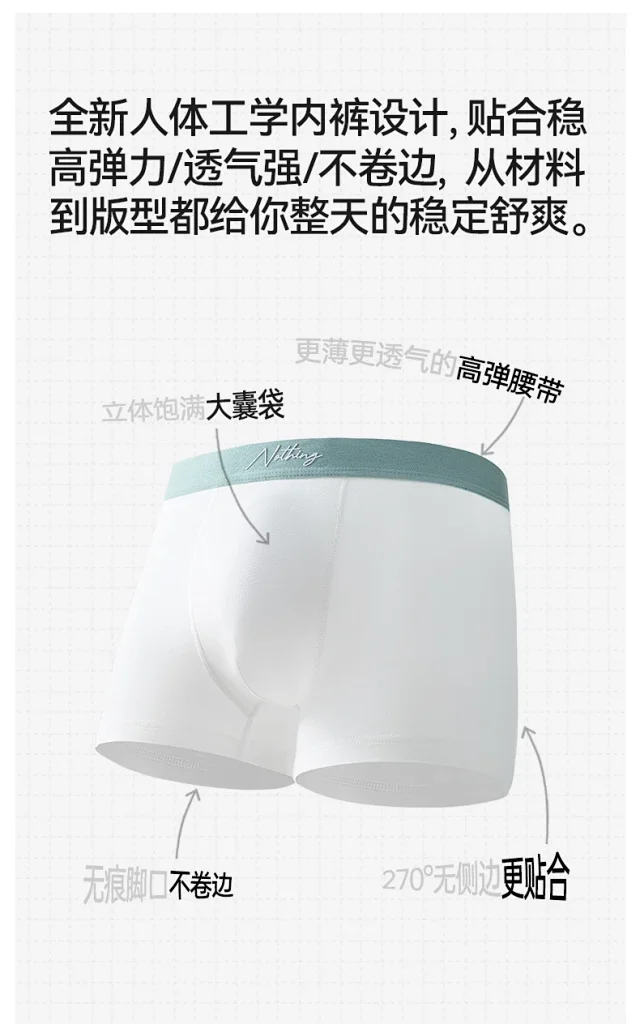 Men's 2025 Cotton Boxer Briefs Detail