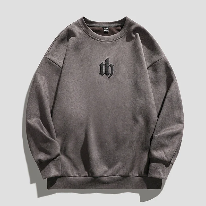 2025 Men's New Round - Neck Suede Pullover