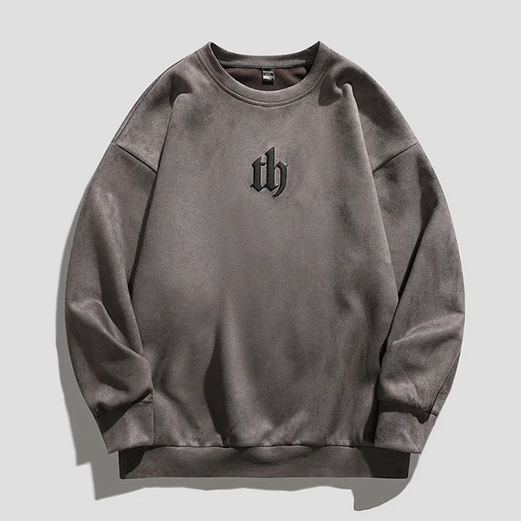 2025 Men's New Round - Neck Suede Pullover
