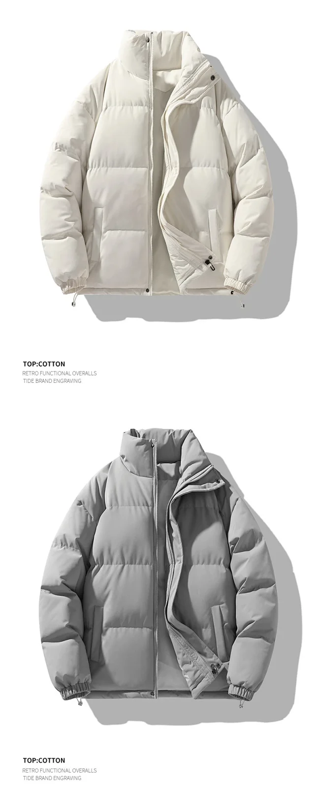Winter New Collar Cotton Padded Jacket Couple Bread Coat Detail