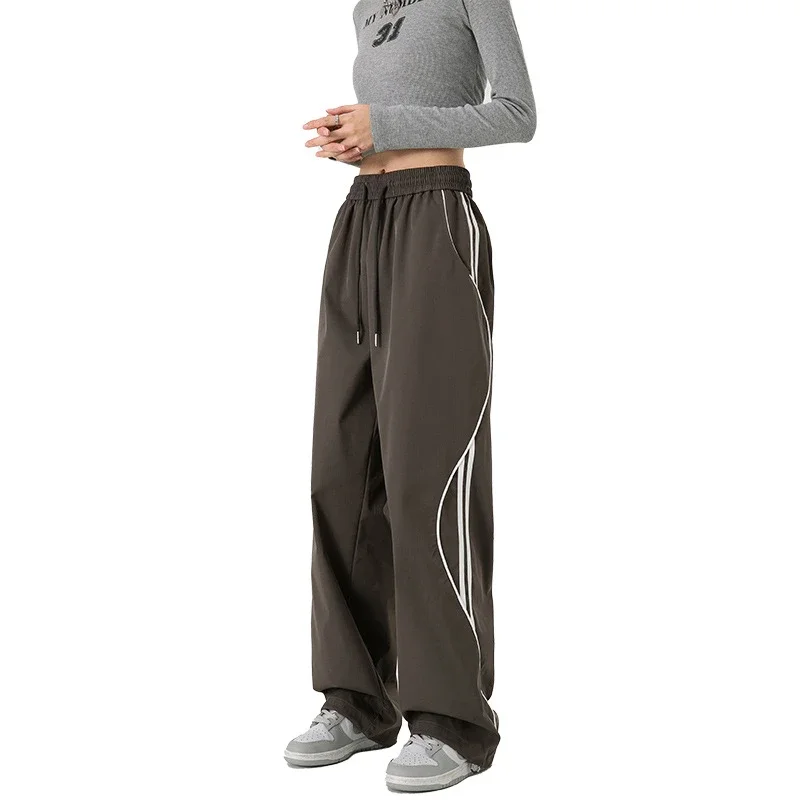 American Stripe Wide-Leg Sport Pants 2025 Summer