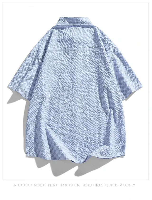 Summer New American Retro Short Sleeve Shirt Unisex Detail