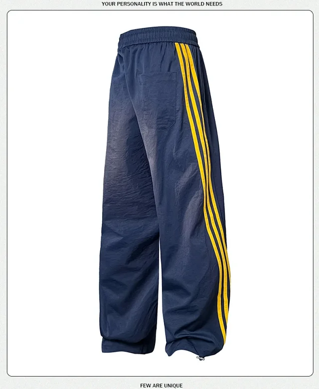 Men's Retro Striped Cargo Pants Detail