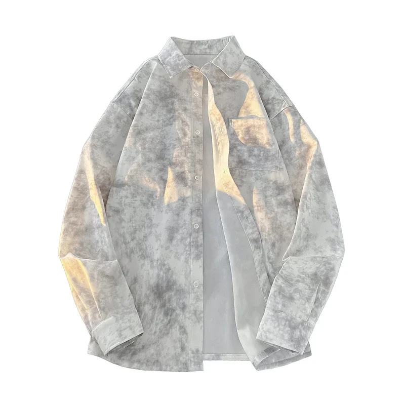 Men's Ink-dyed Loose Shirt Coat