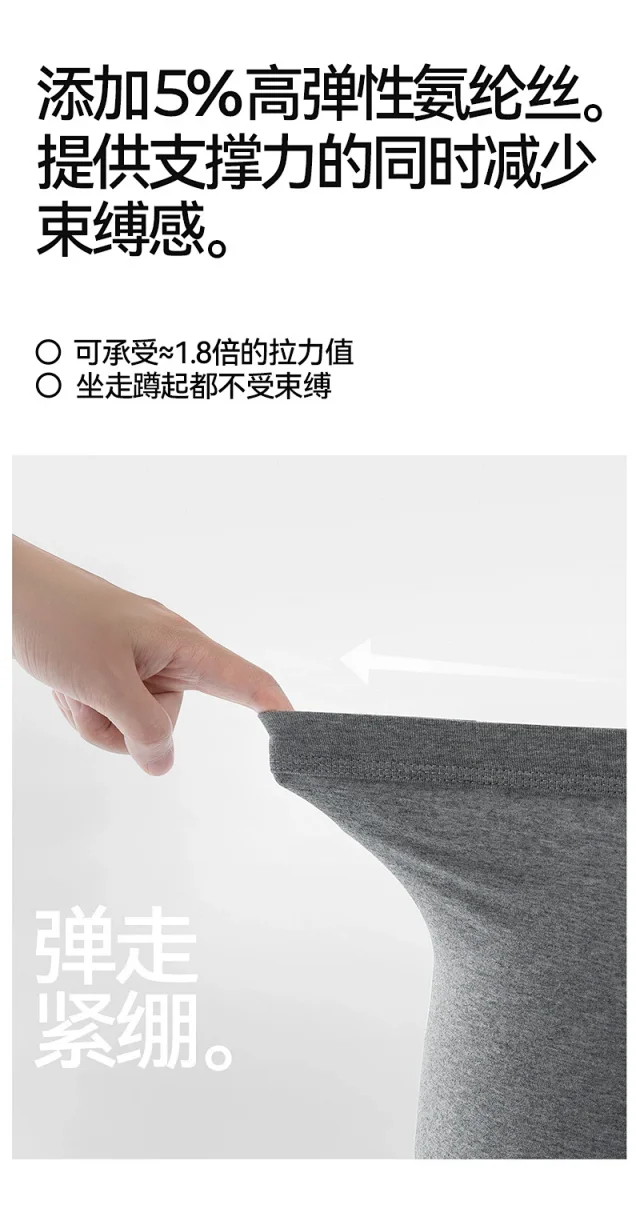 Men's Cotton A-Class Long: Anti-Chafe Detail
