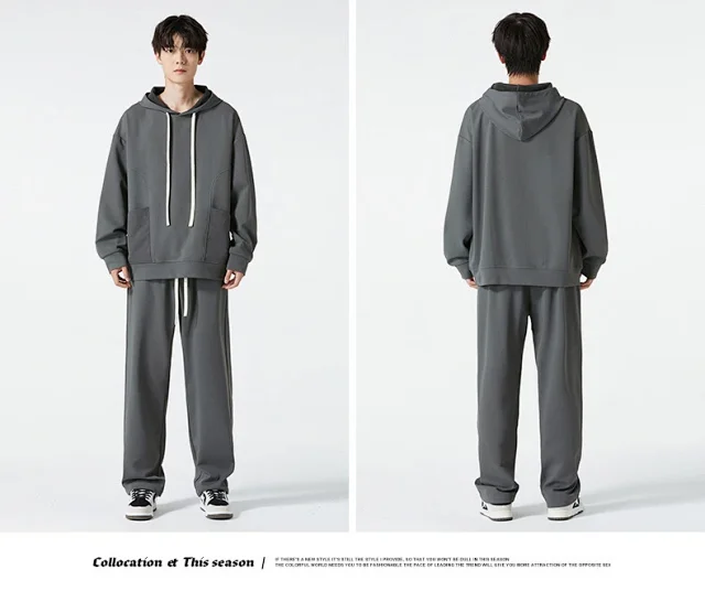 Men's Trendy Hoodie & Loose Pants Set Detail