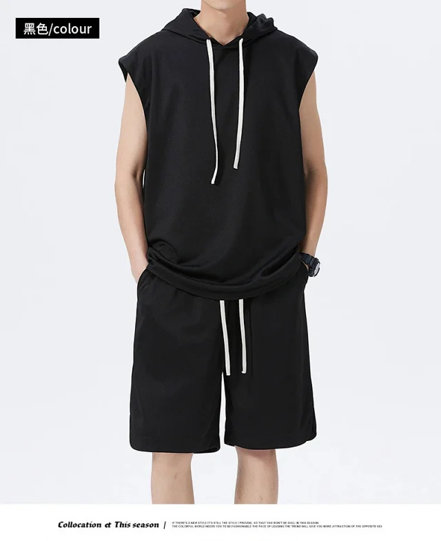 Men's Summer Ice Silk Sportswear Set Detail