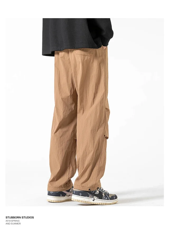 Autumn Men's Parachute Cargo Pants Detail