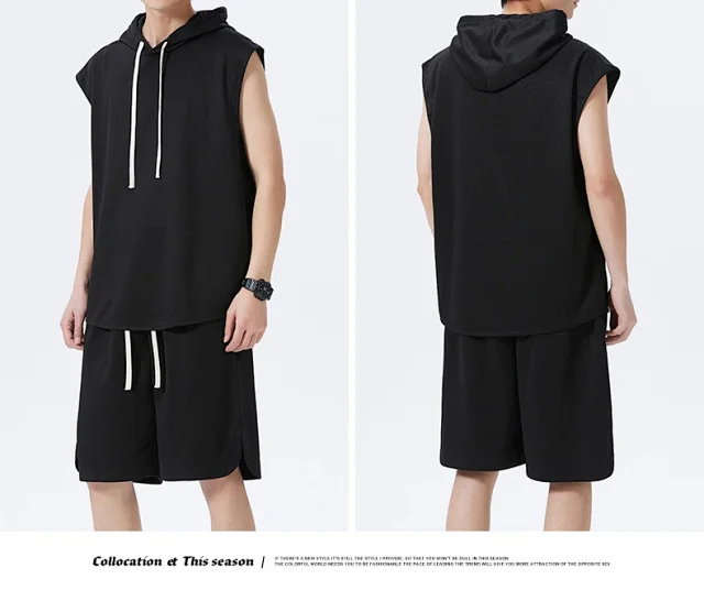 Men's Summer Ice Silk Sportswear Set Detail