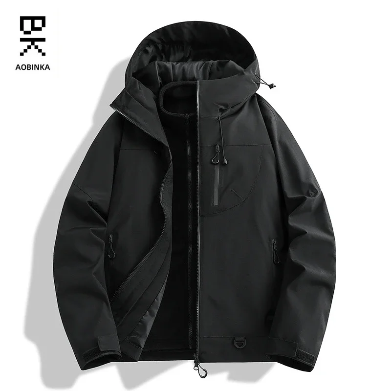 Spring Autumn New Unisex Fashion Zipper Color Blocked 3-in-1 Outdoor Jacket