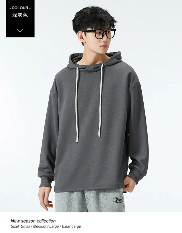 Men's Autumn/Winter Solid Hoodie Detail