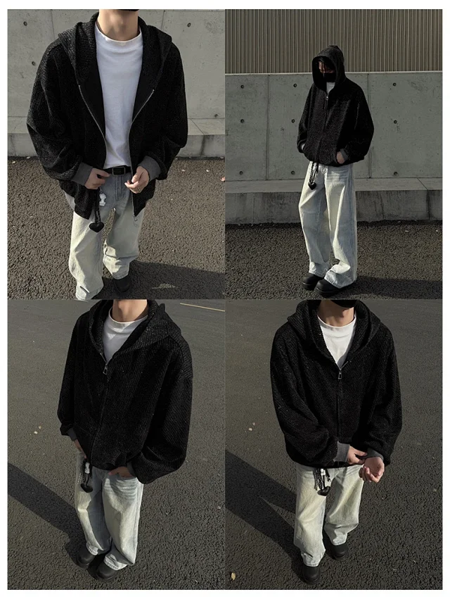 Men's Tweed Stripe Hoodie Detail