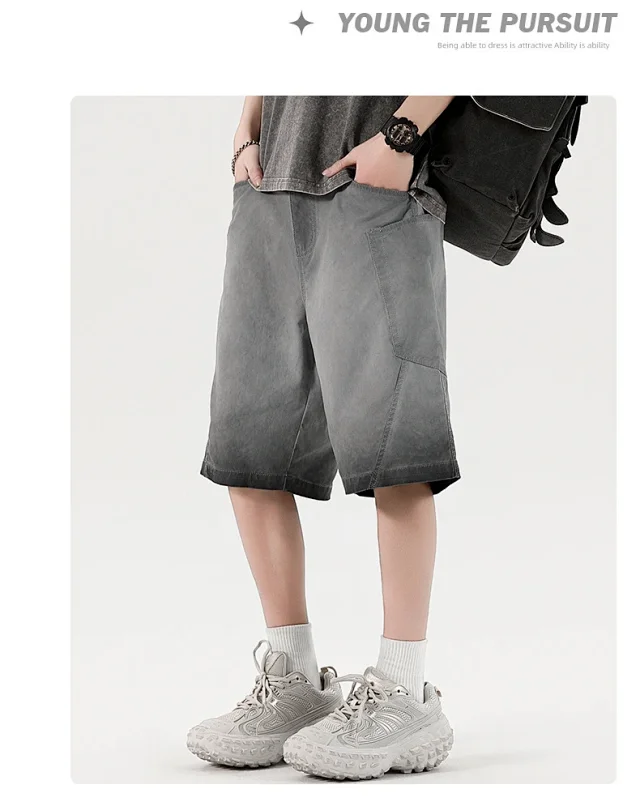 Men's Retro Denim Shorts Detail