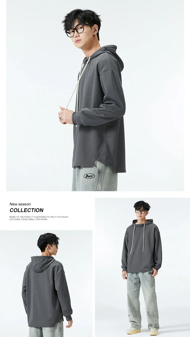 Men's Autumn/Winter Solid Hoodie Detail