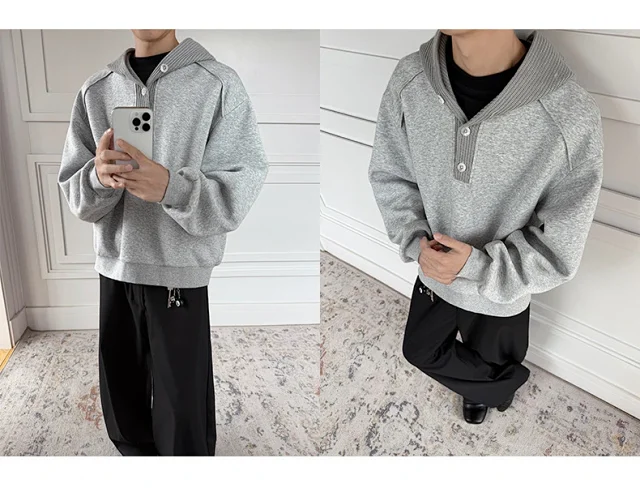 Men's Vintage Knit Hoodie Detail