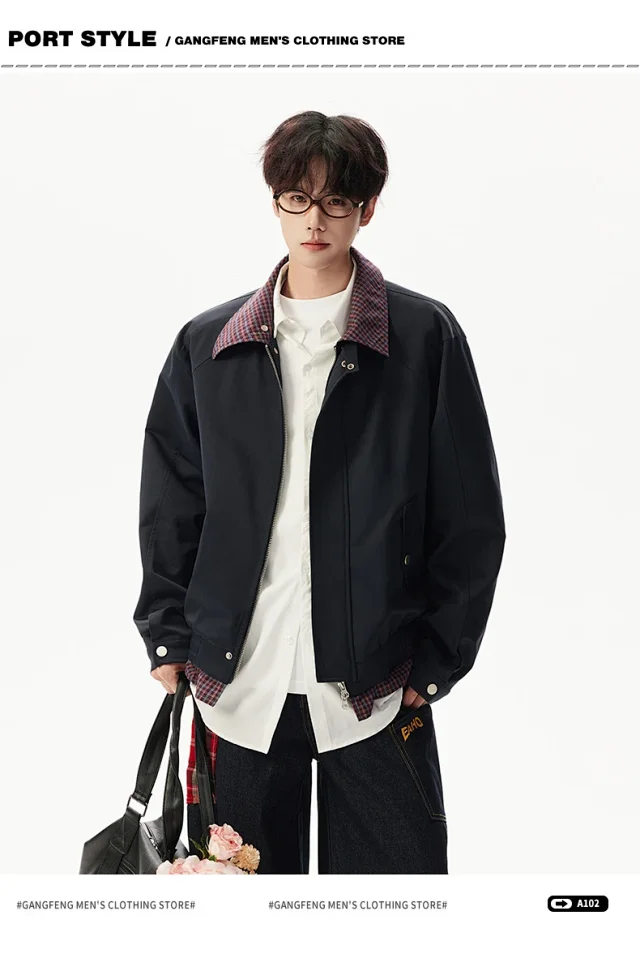 Autumn Men/Women Plaid Jacket Detail