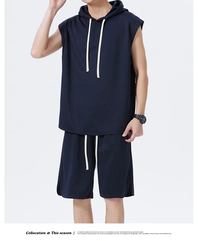 Men's Summer Ice Silk Sportswear Set Detail