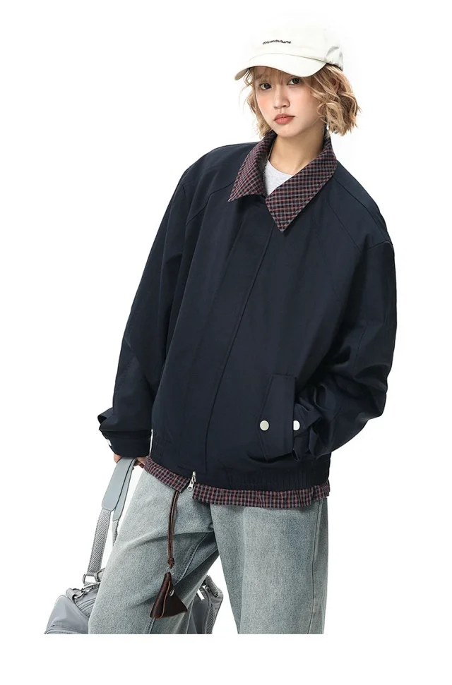 Autumn Men/Women Plaid Jacket Detail