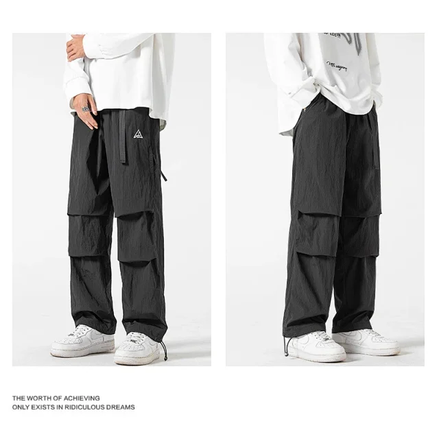 Autumn Men's Parachute Cargo Pants Detail
