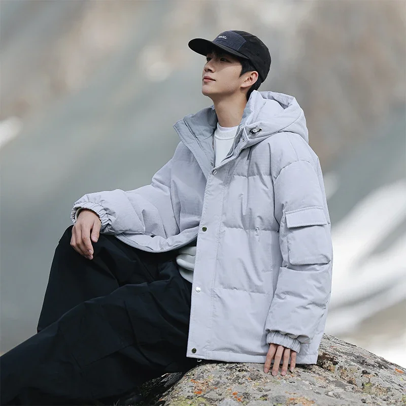 Men's Winter Down Jacket (90% White Duck Down) Couple's Bread Coat