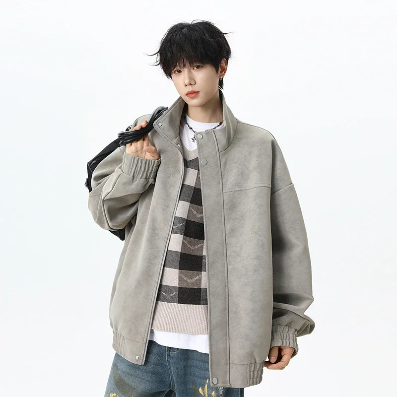 Retro PU Leather Jacket for Couples