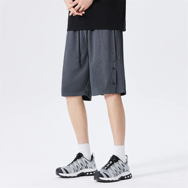 American Trendy Brand Snap Button Shorts for Men - Summer 2025 New