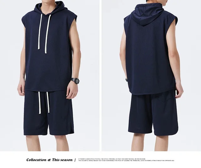 Men's Summer Ice Silk Sportswear Set Detail