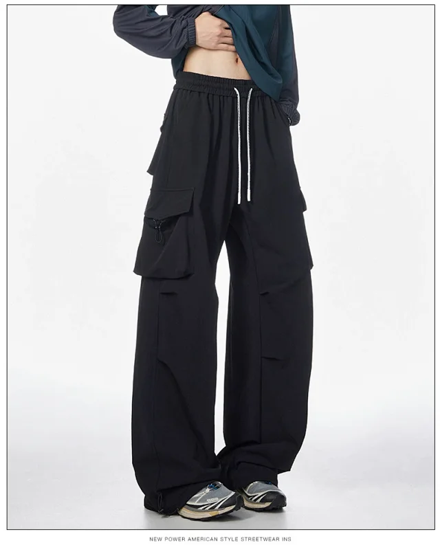 Unisex Summer Cool Parachute Cargo Pants Detail