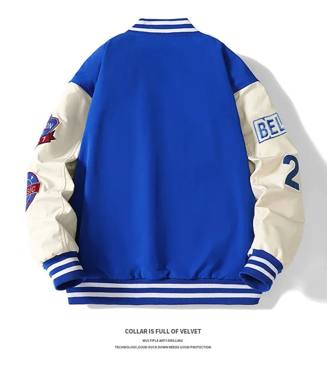 Men's Baseball Jacket with Embroidery Detail