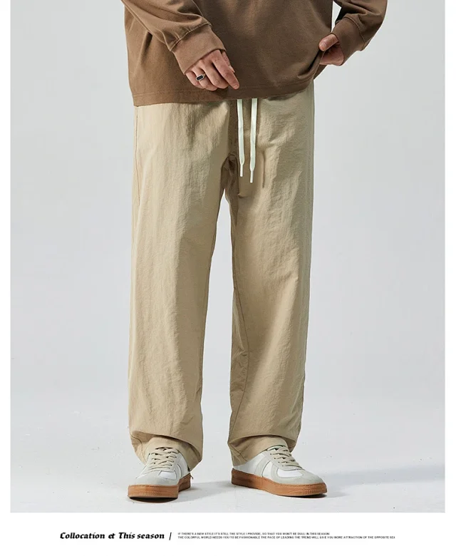 Men's Retro Loose Straight Trousers Detail